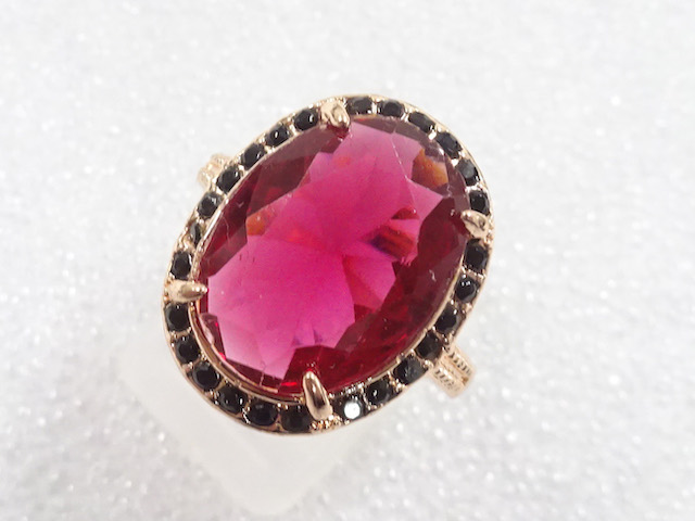 JAPANESE KIMONO / ANTIQUE COLORED STONE RING (SIZE 14.5)